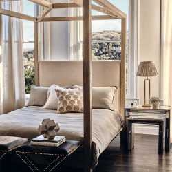 Image showing the Hester Super King Four-Poster Bed, Natural product.