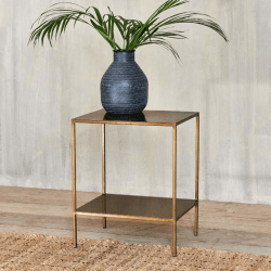 Image showing the Mahi Side Table, H55 x W36cm, Antique Brass product.