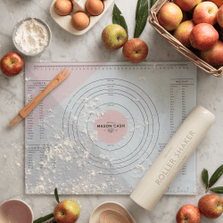 Image showing the Innovative Kitchen Glass pastry board, W35 x L45cm, white/pink product.
