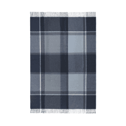 Image showing the Manhattan Plaid Throw, H200cm x W130cm, Dark Blue/Asphalt product.