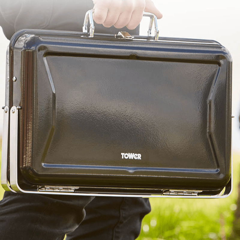 Stealth Portable Charcoal Briefcase BBQ, Black