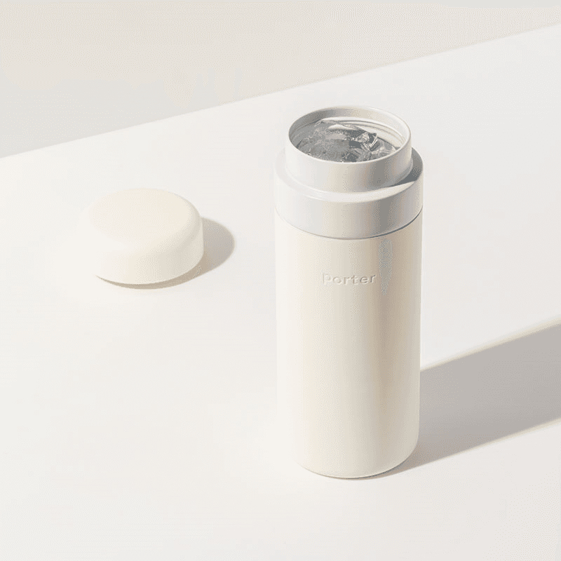 The Porter Insulated Ceramic Large Bottle, 470ml, Cream
