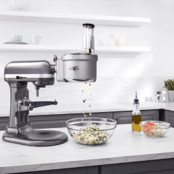 Image showing the Food processor attachment for mixer, Silver product.