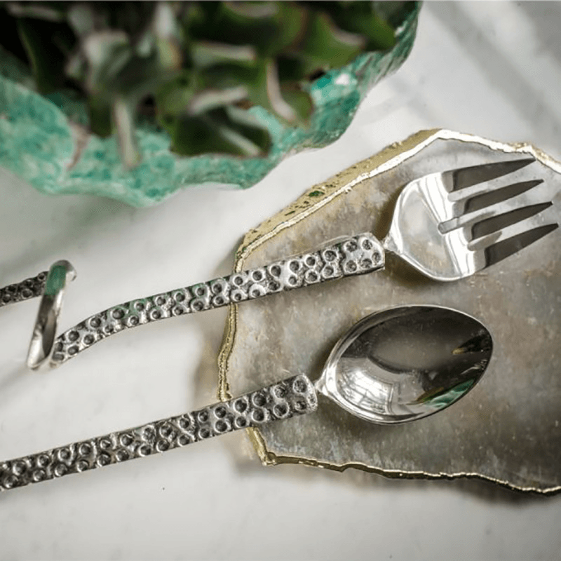 Octopus Salad Servers, 32cm, Silver
