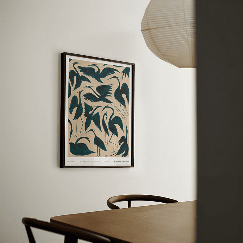 Herons Recycled Paper Print, A2, Teal