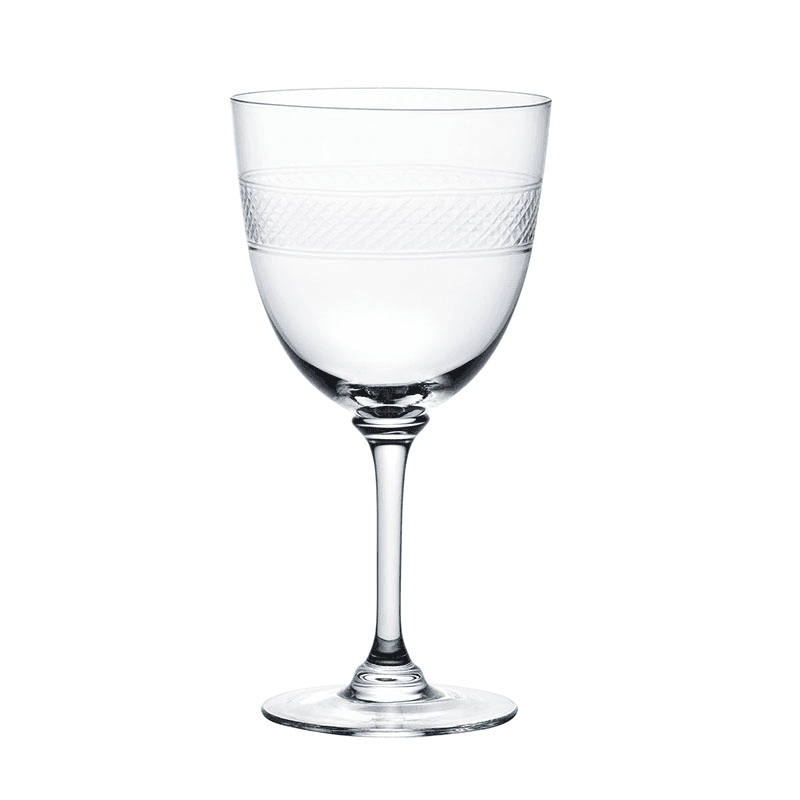 Bands Set of 6 Crystal Wine Glasses, 250ml, Clear