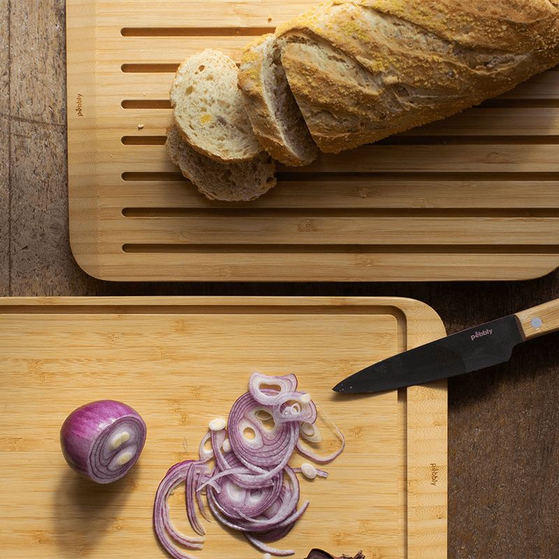 Bamboo 2-In-1 Cutting  Bread Board, 34 x 23.5cm, Natural
