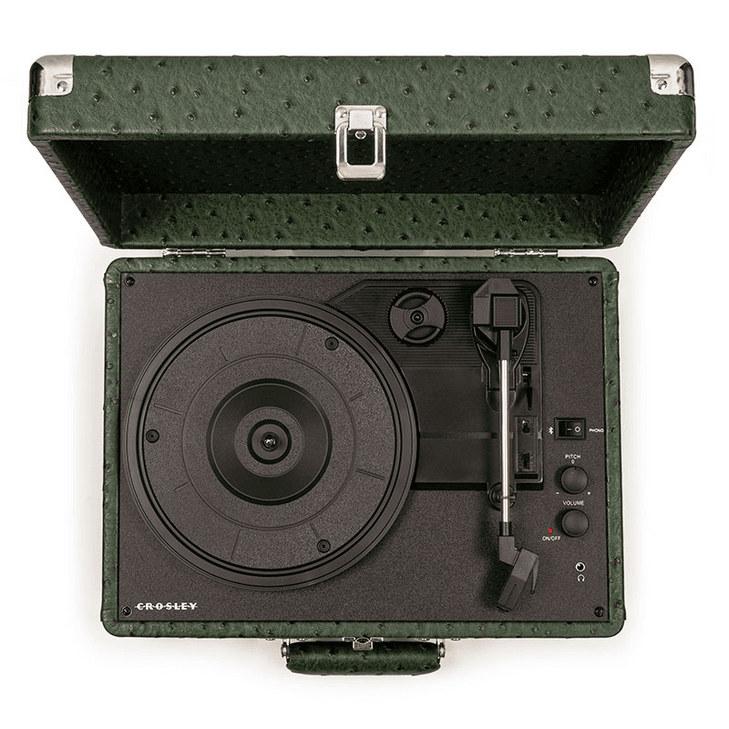 Cruiser Deluxe Plus Portable Turntable, Green Ostritch