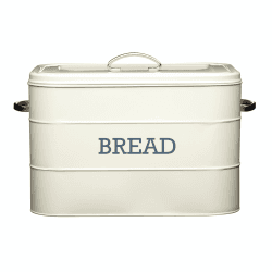 Image showing the Living Nostalgia Bread bin, 34 x 21.5 x 25cm, Cream Enamelled Steel product.