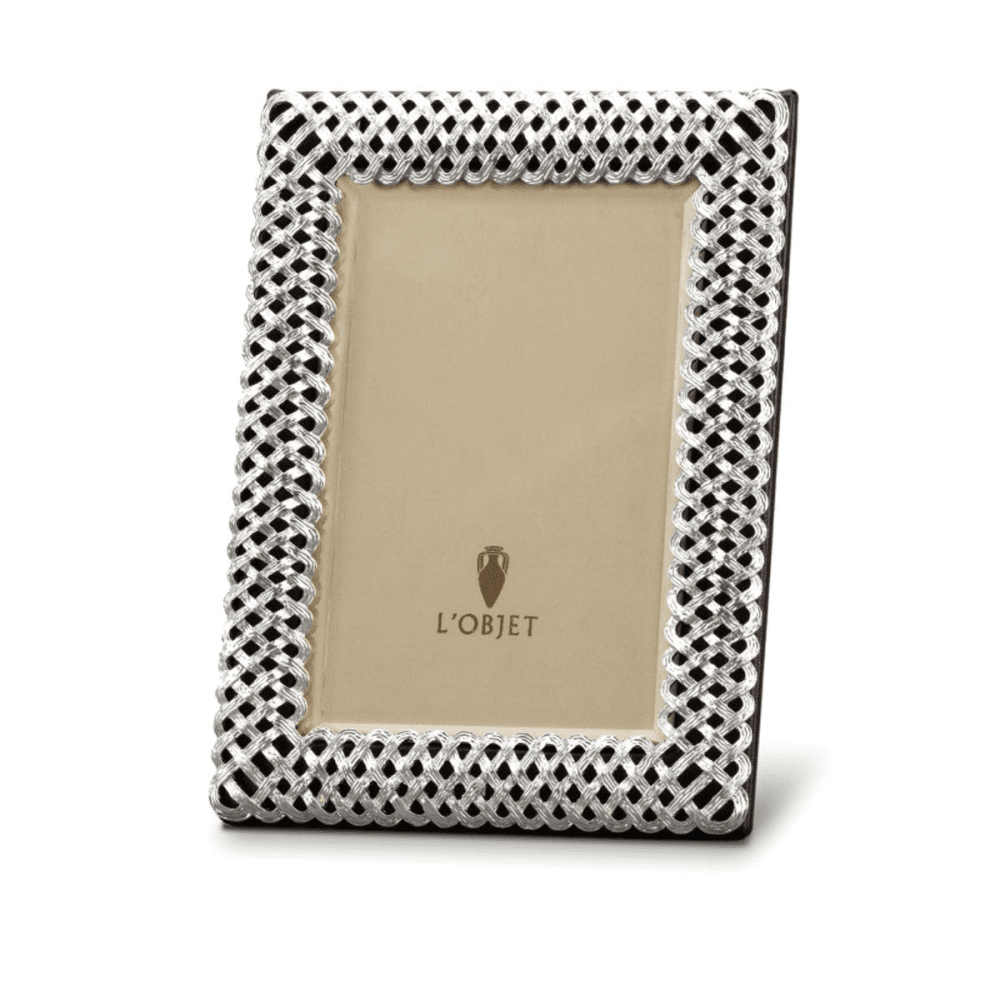Braid Photograph frame, 4 x 6", Platinum