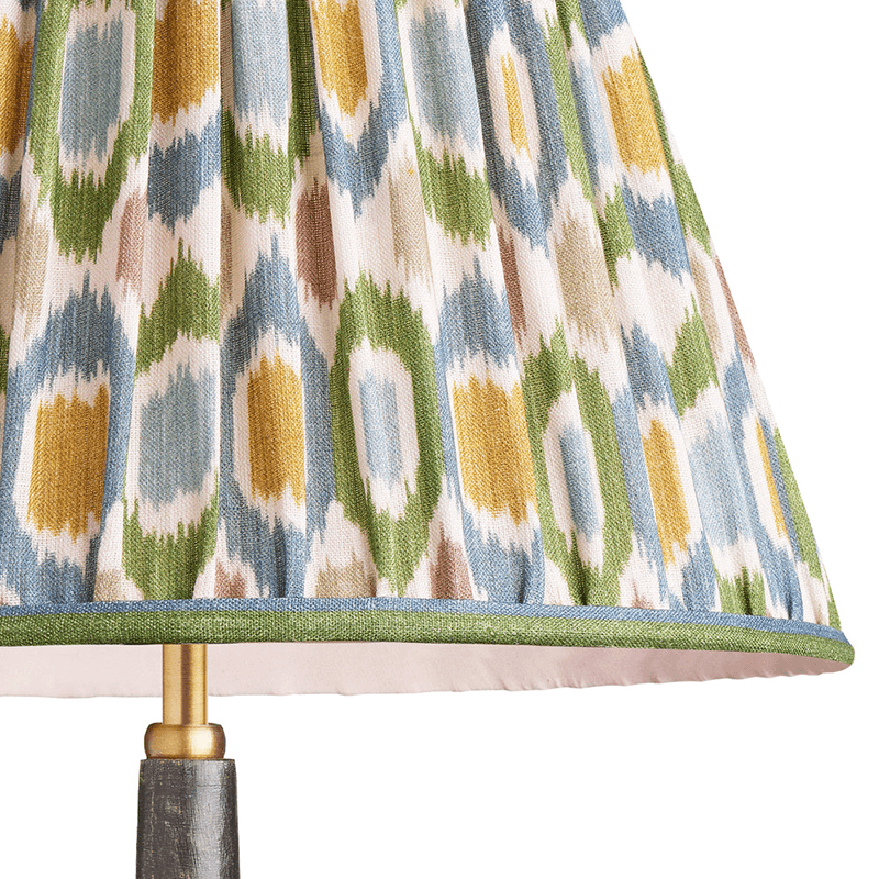 Empire Shade Small Ikat Spot Linen By GP & J Baker, 30cm, Blue/Green