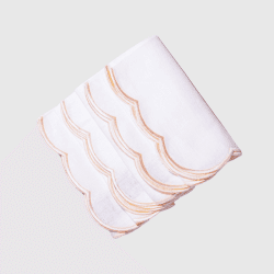 Image showing the Scallop Set of 4 Napkins, L40 x W40cm, Peach product.