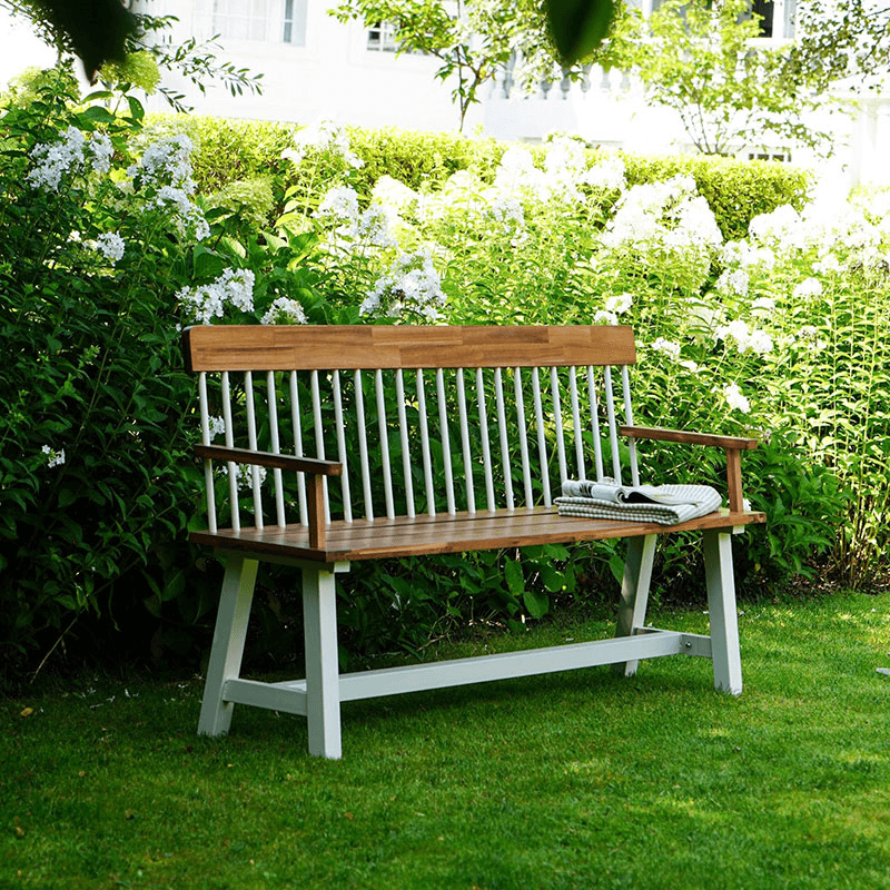 Broadway Garden Bench, H89 x W160cm, Brown/Cream