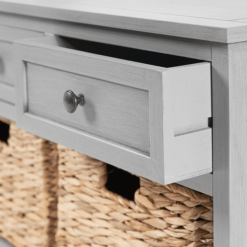 Devonshire 3 Drawer Basket Unit, Grey