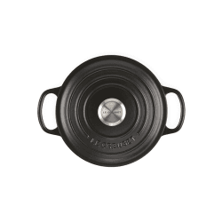 Image showing the Signature Cast Iron Round casserole, 22cm - 3.3 litre, Satin Black product.