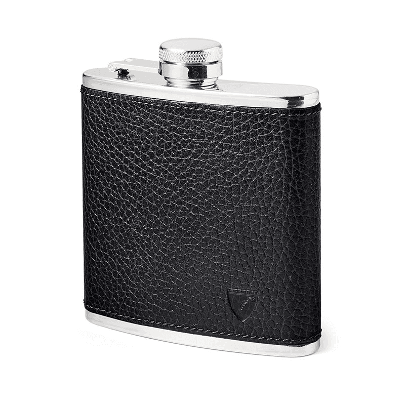Classic Hip Flask, H11.5 x W9.5cm, Black Pebble