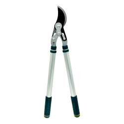 Image showing the Dual compound telescopic bypass loppers, H69.5 x W22.5cm, Green/Silver/Black product.