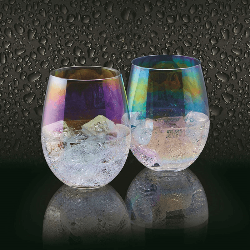 BarCraft Pair of glass tumblers, 11.7cm - 0.6 litre, Lustre