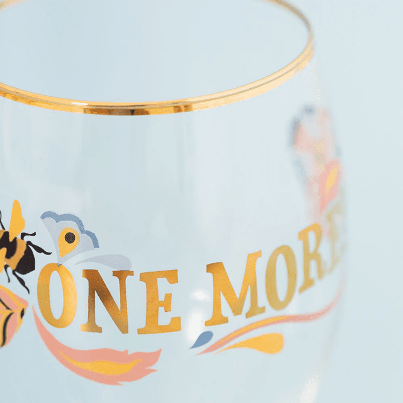 One More Set of 6 Wine Glasses, 450ml, Gold