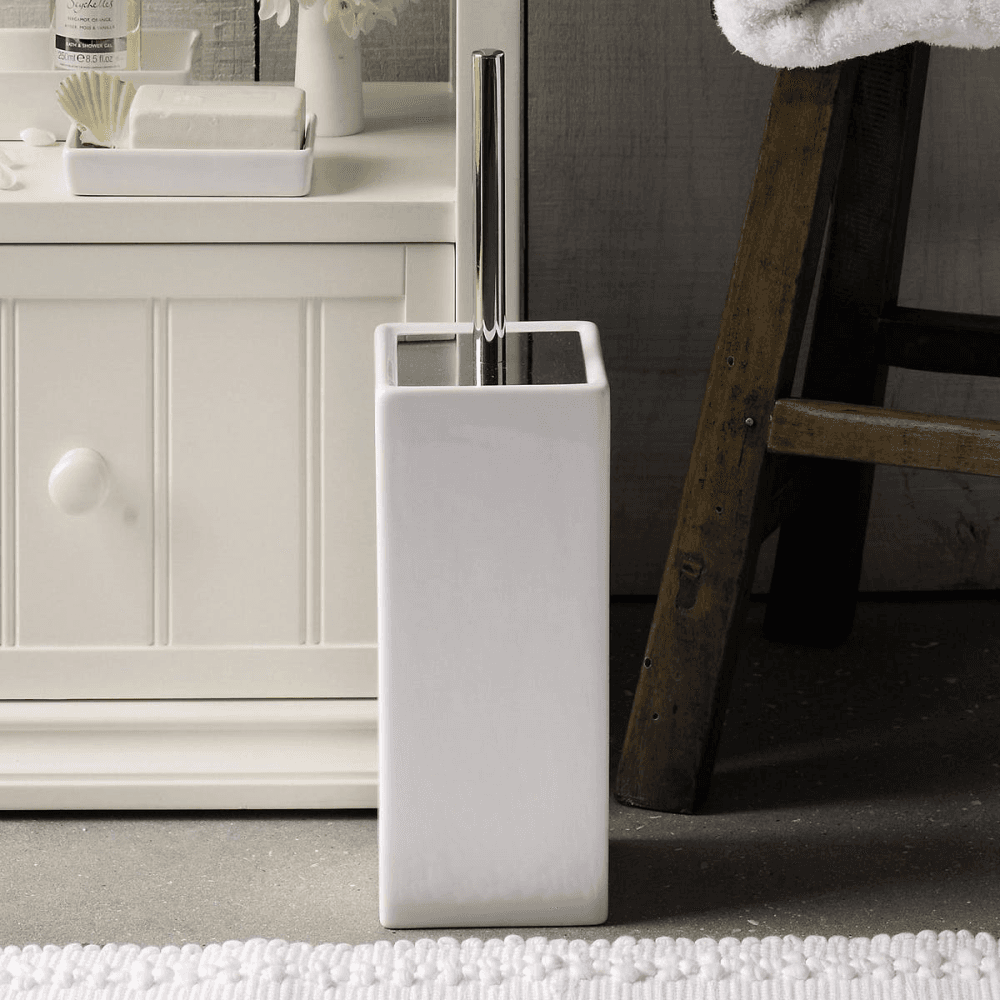 Newcombe Ceramic Toilet brush holder, H42 x W11.5 x L11.5cm, White