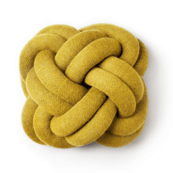 Image showing the Knot Cushion, H30 x W30 x D15cm, yellow product.