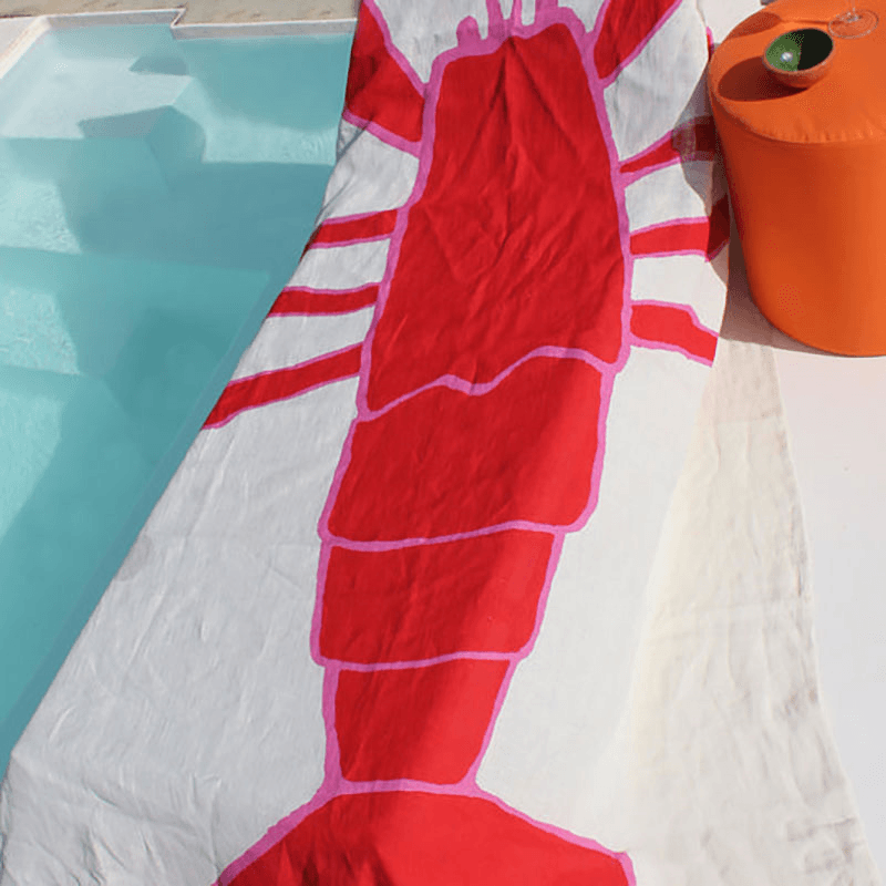 Lobster Tablecloth, 240 x 140cm, Red
