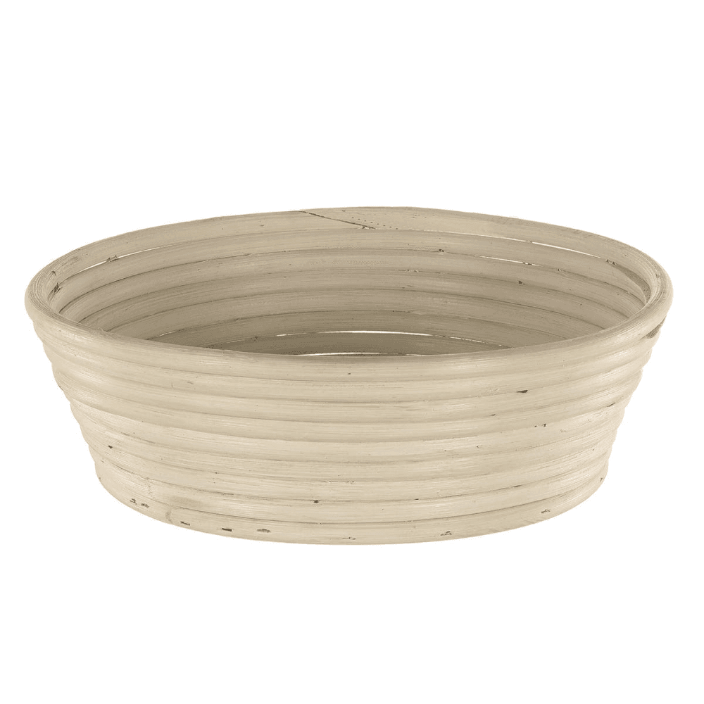 Angled round banneton basket, 28 x 8cm, Natural Cane