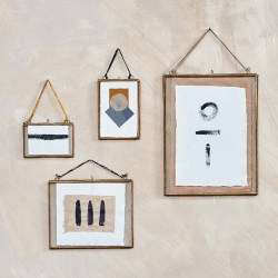 Image showing the Kiko Portrait Frame, 5 x 7", Antique Brass product.