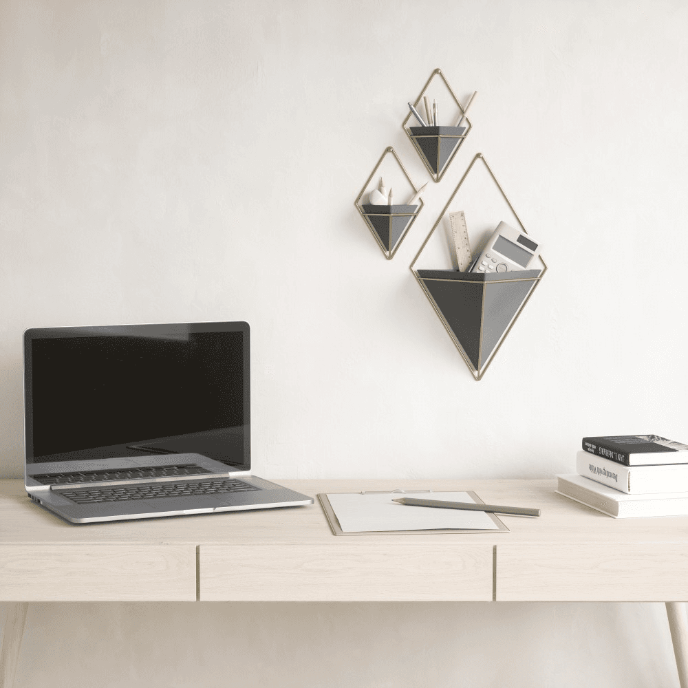Trigg Set of 2 wall vessels, Black/Brass