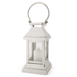 Image showing the Station Lantern, H28 x W13 x D13cm, Clear/Silver product.