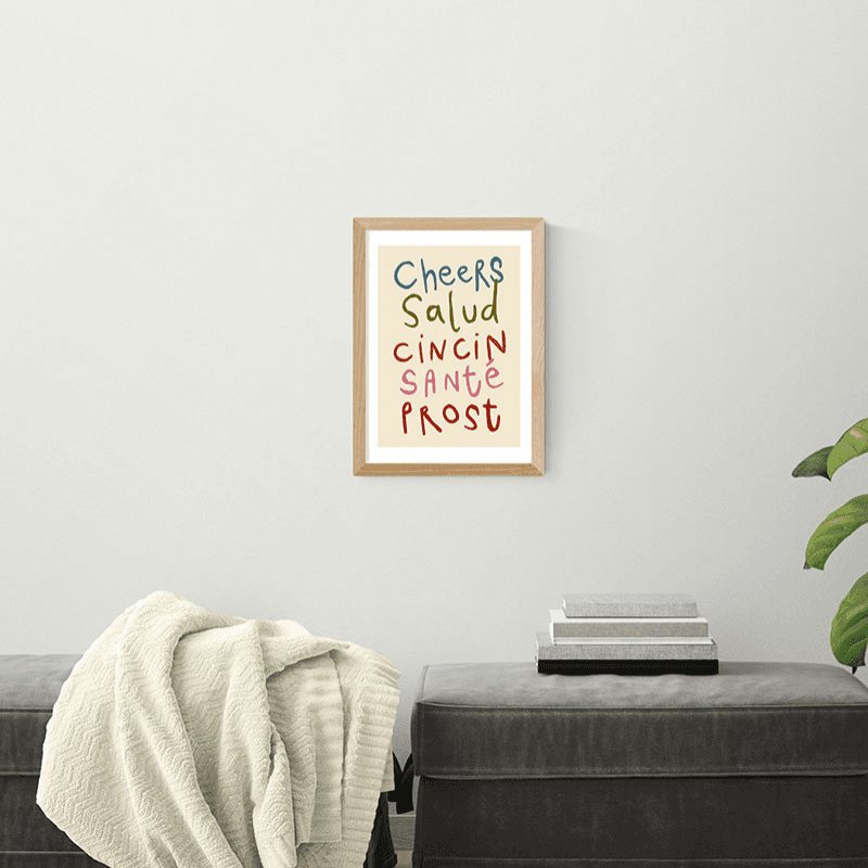 SimplyExtraJordanary Cheers by Cheers Print, A3, Oak Frame