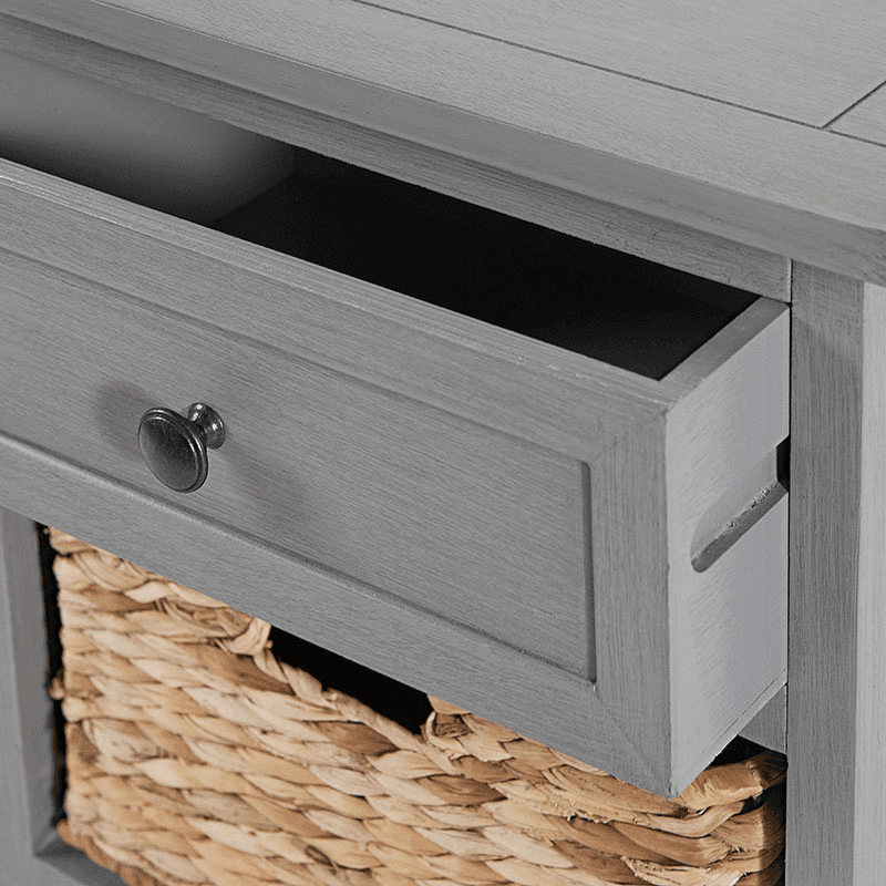 Devonshire 2 Drawer Basket Unit, Grey