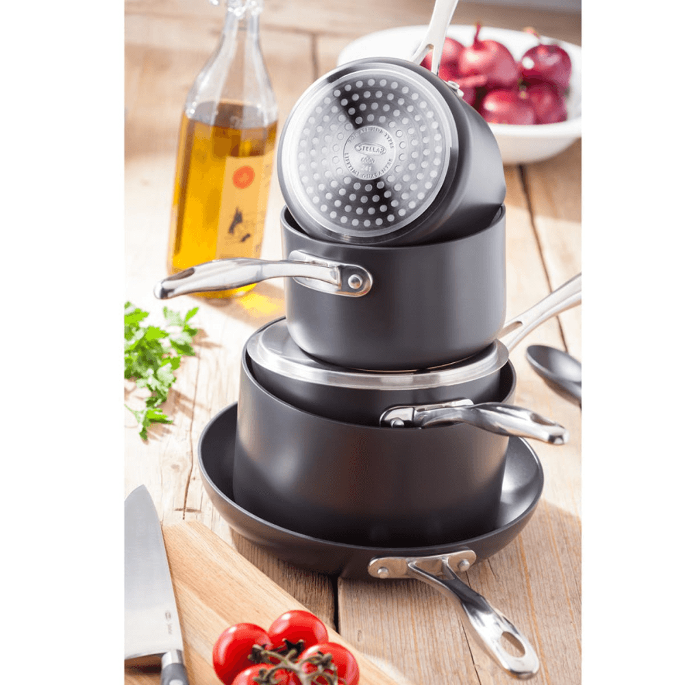 Hard Anodised Non-Stick Saucepan Set, 5 Piece