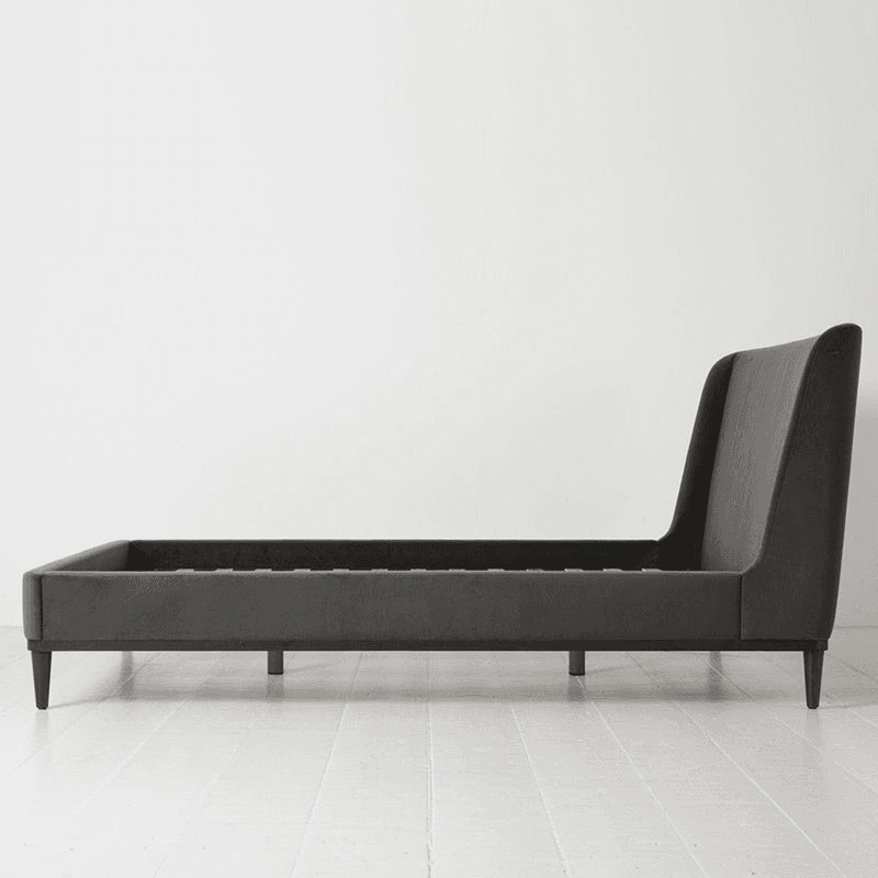 Bed 02 Velvet King Size Frame, Charcoal