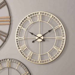 Image showing the Skeleton Clock, D80cm, Antique Gold product.