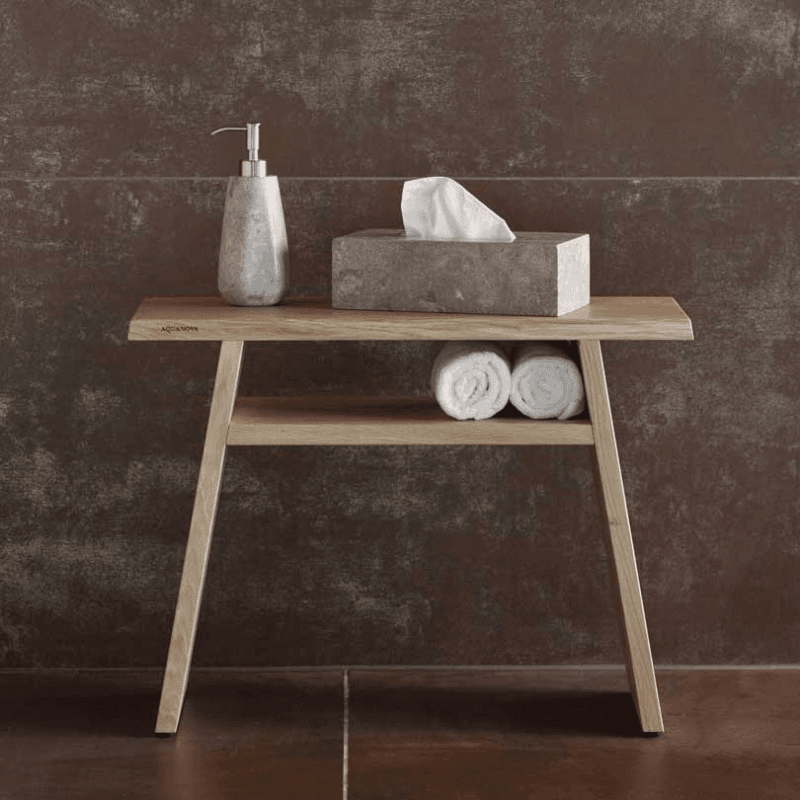 Mink Bath bench, L60 x W23 x H45cm, Oak