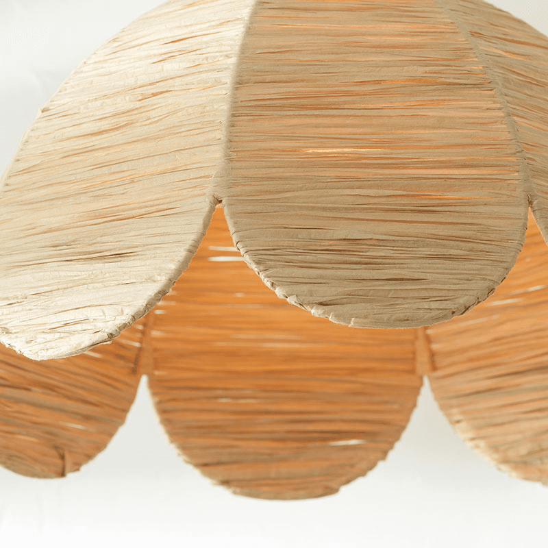 Petal Scalloped Pendant, H118cm, Raffia