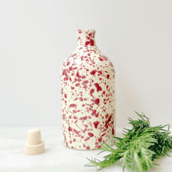 Image showing the Splatter Ceramic Bottle, 500ml, Cranberry product.
