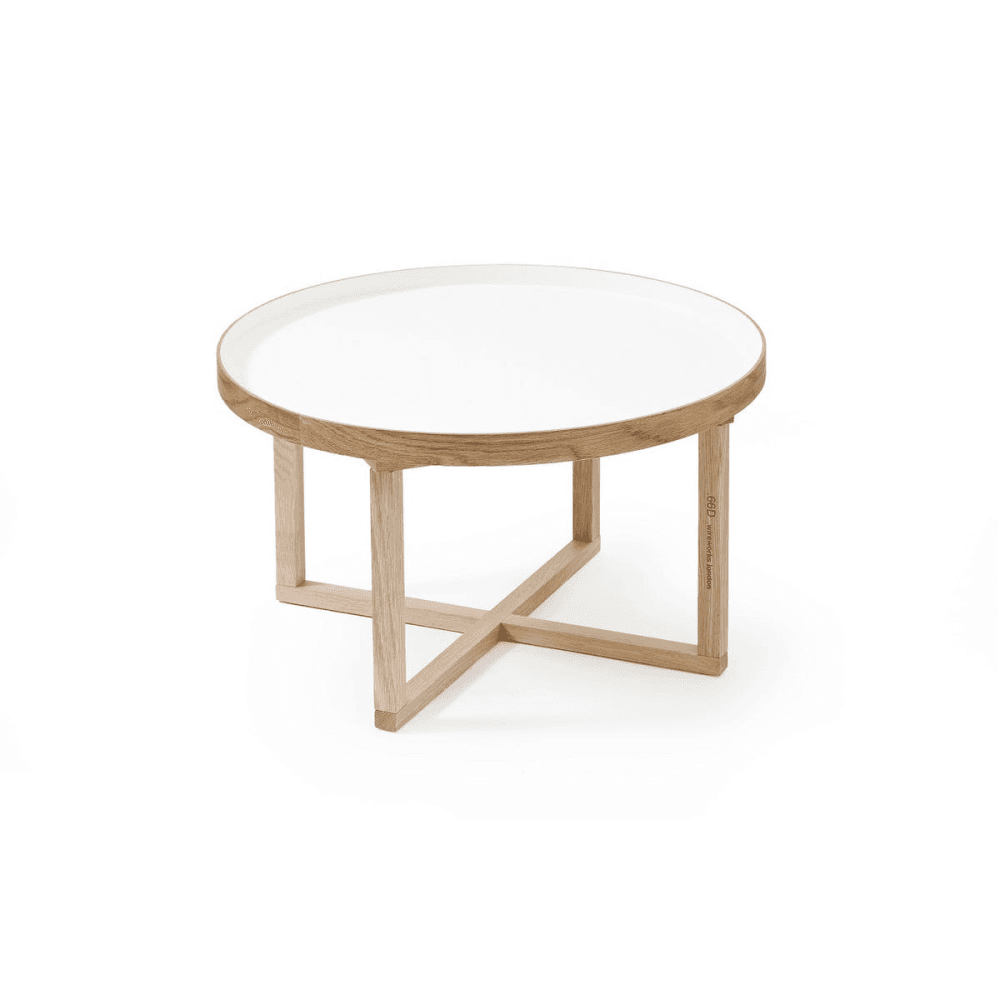 Coffee table, H38 x W66 x D66cm, White/Oak
