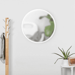 Image showing the Hub Wall Mirror, D94cm, White product.