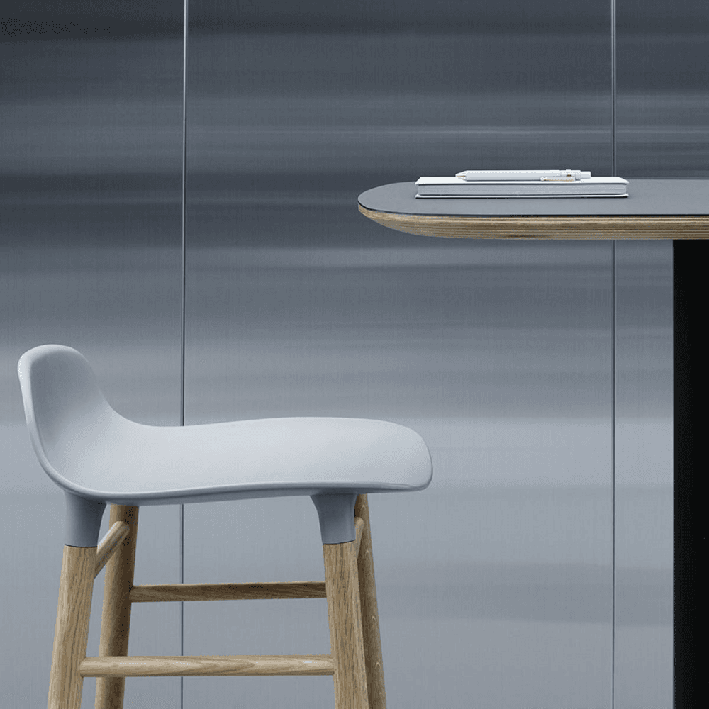 Form Bar stool, L44 x H87 x D44cm, Grey