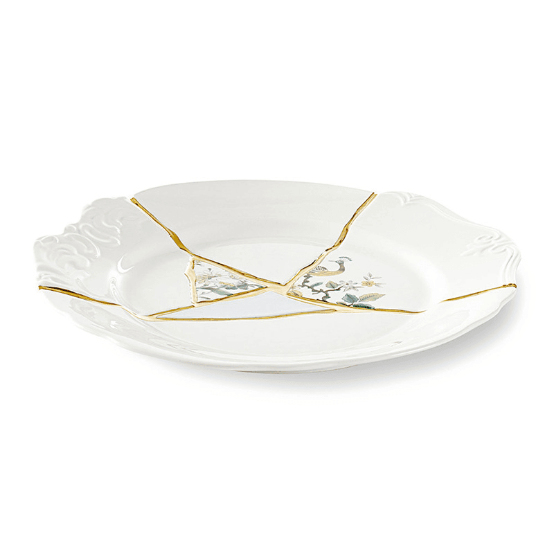 Kintsugi - No2 Dinner plate, 27.5cm, white/gold