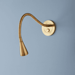 Image showing the Limber Wall Light Fixture Only, H8cm x W8cm x D36.5cm, Antique Brass product.