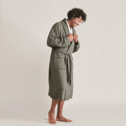 Image showing the The Dream Cotton Robe, Large, Moss product.