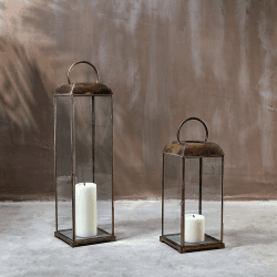 Image showing the Lantern, Kaso, Small, Aged Antique Brass product.