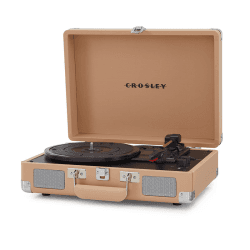 Image showing the Cruiser Plus Deluxe Portable Turntable, Light Tan product.