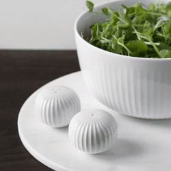Image showing the Hammershoi Set of salt and pepper shakers, W6 x H4.5cm, White product.