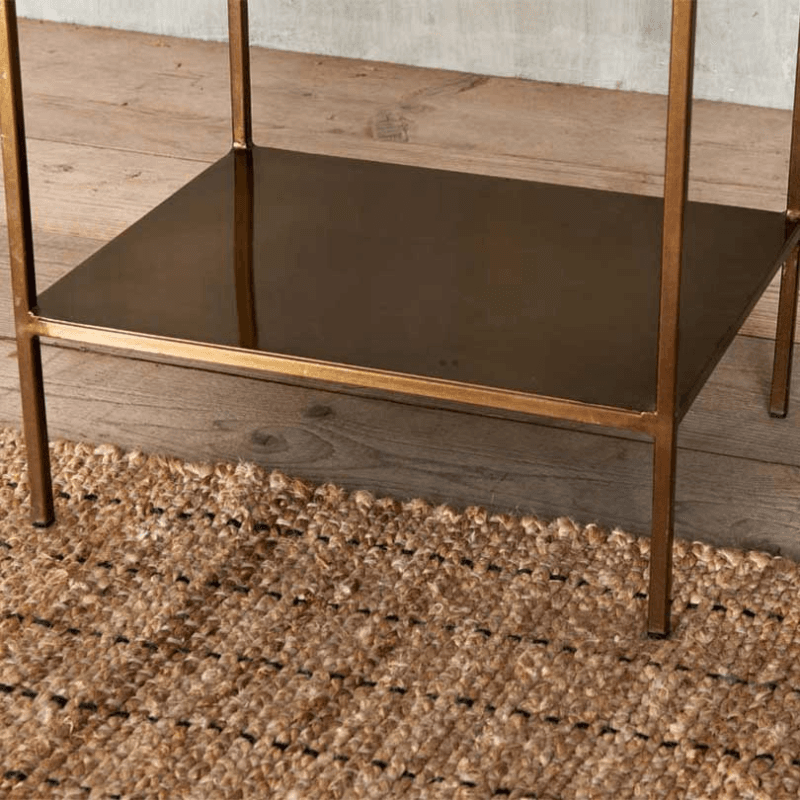 Mahi Side Table, H55 x W36cm, Antique Brass