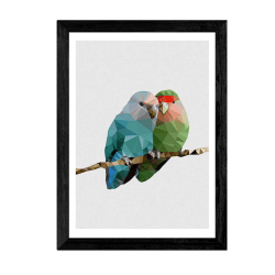 Image showing the Studio Cockatoo, Two Love Birds Framed Art Print, Black product.