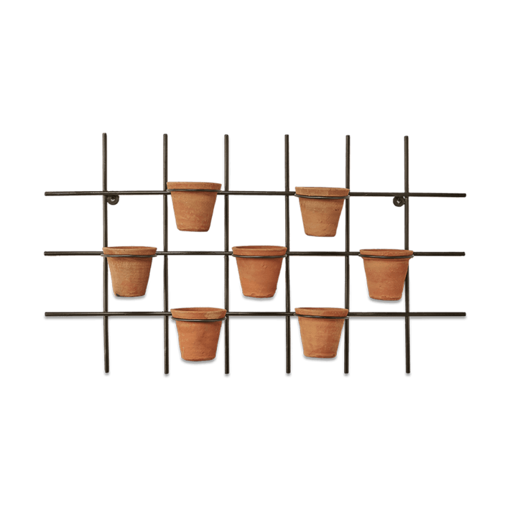 Jara Wall hung planter, 49 x 86 x 14cm, Terracotta/Black